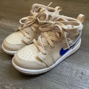 Nike Air Jordan Sneakers Sherpa Fleece Multi Color Beige Kids Toddler Size 9C